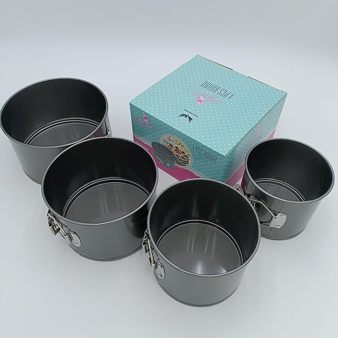 Nonstick Springform Pan with Removable Bottom Small Tall Round Cheesecake Pan Set Size 4.7inch 5.5inch 6.3inch 7inch