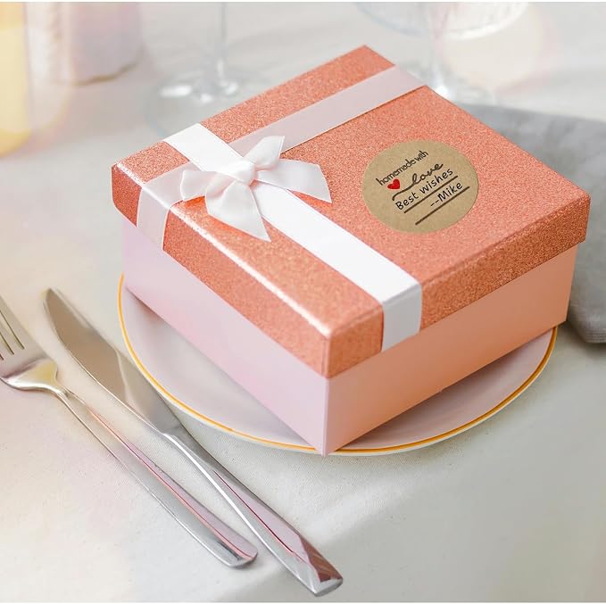 1500 Pcs 1 Inch Kraft Handmade with Love Stickers, Thank You Labels | 3 design rolls with self-adhesive paper labels for bakery packaging, gift bags, envelopes, small business orders, and crafts.