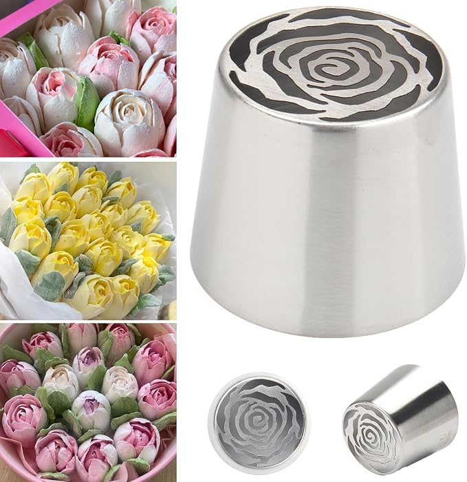 Extra Large Russian Piping Tips for Marshmallows Stainless Steel Flower Frosting Nozzles many styles Cake Decorating Baking tool for Buttercream, Cupcakes Cookies(SL46)