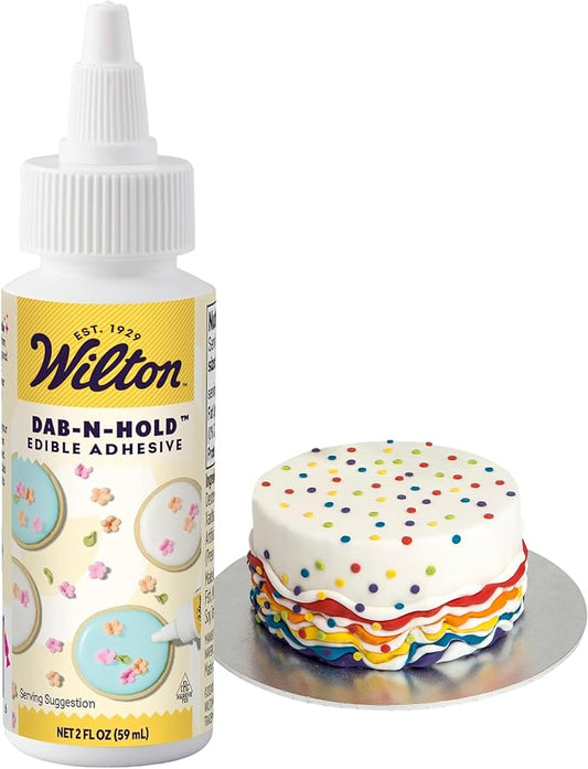 Wilton Dab-N-Hold Edible Adhesive - Clear Food Glue - Baking Accessory for Cake Decoration, Fondant, Sugar Sheets & Icing Decorations - Easy-to-Use - 2 fl oz