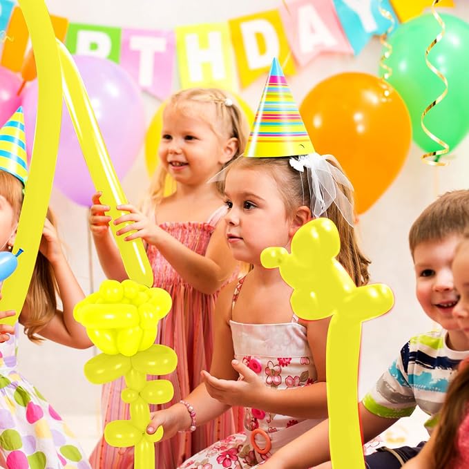 ZNHIS Yellow 260 Balloons, 50pcs Long Balloons for Balloon Arch, Balloon Animals Kit, Ideal for Thanksgiving, Unisex, All Ages