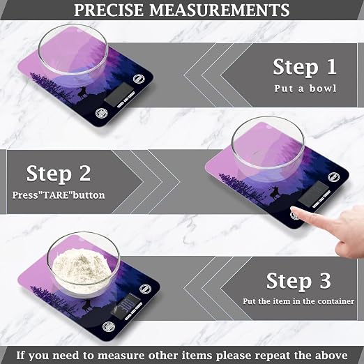 Food Scale Kitchen Scale Food Weight Scales Digital Weight Grams and Ounces Small Electronic Food Scale for Baking Cooking Purple Stag Mountains and Forest