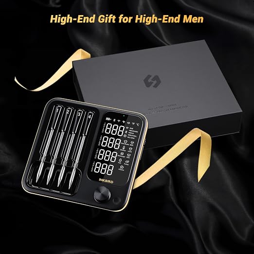 Wireless Meat Thermometer with 4 Probes, INKBIRD WiFi Meat Thermometer Digital Wireless for Rotisserie Grill Oven,Unlimited Range Dishwasher Waterproof Bluetooth Thermometer for iOS & Android