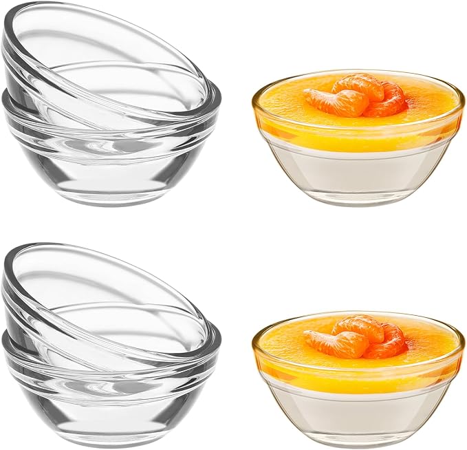 Small Prep Mixing Bowls: 2.3x1.1Inch Mini Prep Bowls Stackable Glass Serving Bowls for Kitchen Prep - Dessert - Dips - Salad - Candy Dishes