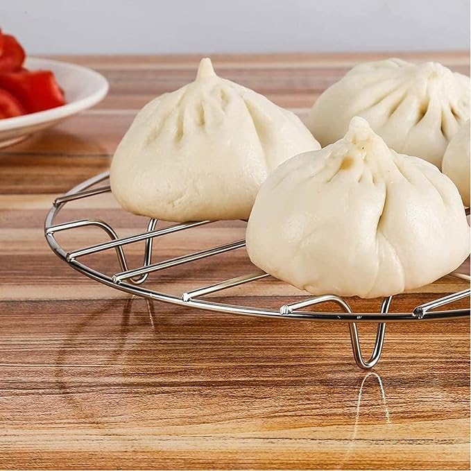 5.9" Round Cooking Rack Versatile Stainless Steel Grid Grill Steamer Rack, Fits Air Fryer Pot Pressure Cooker Canning