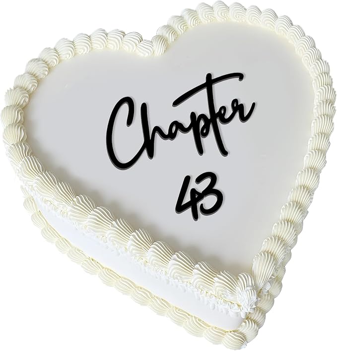 Chapter 43 Cake Topper for Women, 43rd Birthday Cake Decoration, Black Acrylic Script Flat Cake Topper, Milestone Birthday Cake Decor for Her, Elegant Minimalist Style (chapter 43)