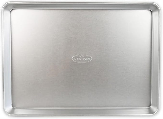 USA Pan Bakeware Traditional Aluminized Steel Uncoated Half Sheet Baking Sheet Pan, Made without nonstick coating