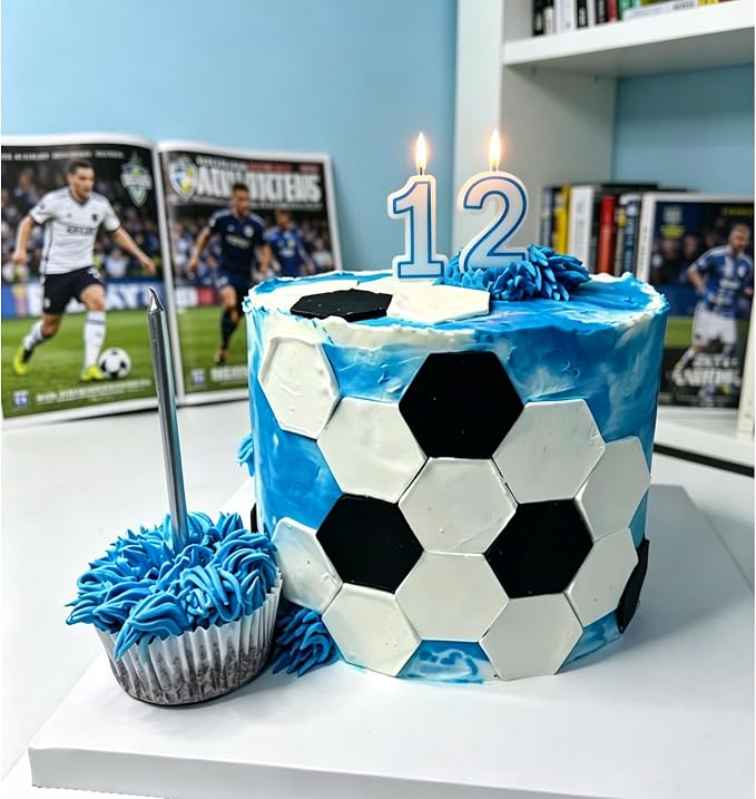 5pcs Hexagon Cookie Cutter Set, with 50pcs Thick Piping Bags Stainless Steel Soccer Ball Cookie Cutter Football Cake Decorations | Geometric Biscuit Sandwiches Fruit Cutter for Birthday Cake Cupcake