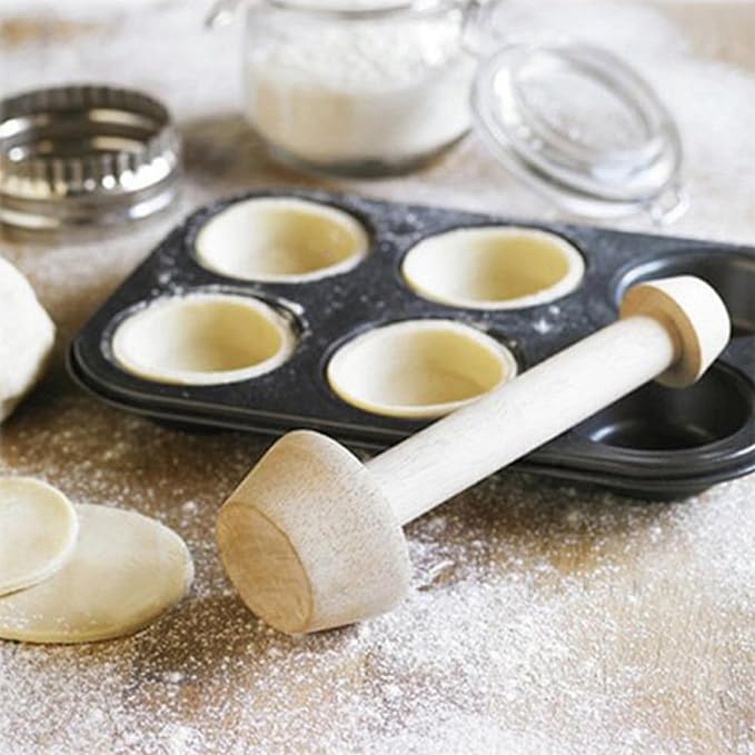 Wooden Tart Tamper Double Side Pie Pastry Dough Tamper Eggs Tart Mold Cake Pastry Baking Tool For Eggs Tart Pusher Baking Eggtarts Mold