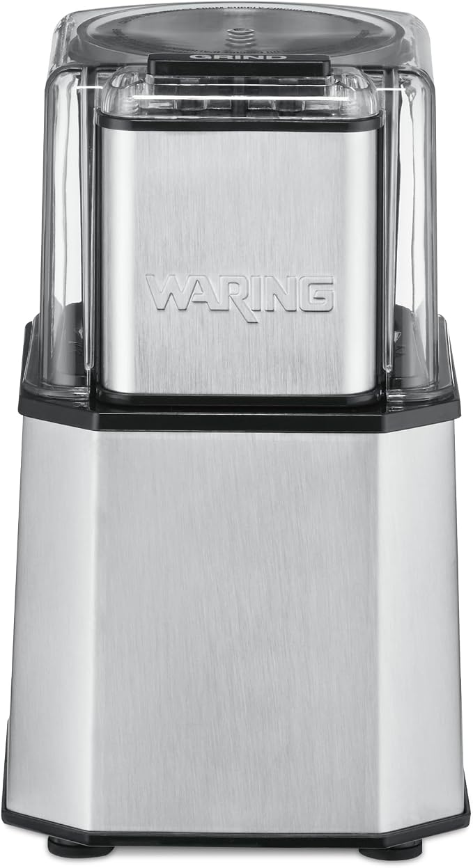 Waring Commercial Electric Spice Grinder, 1.5-Cup Capacity, Stainless Steel Blades, Dry Spices Only, Peppercorns, Cinnamon Sticks, Star Anise, Nuts, WSG30
