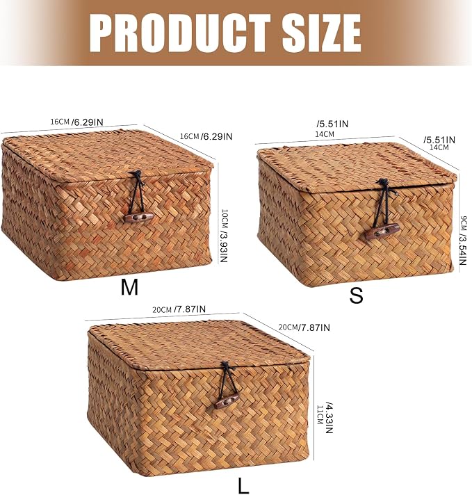 Covered Handcrafted Rattan Storage Basket User Friendly Materials for Neat Organization in Various Rooms User Friendly Organizers