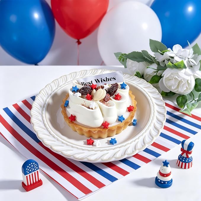Red White and Blue Sprinkles, 4.6oz Edible Star Sprinkles Patriotic 4th of July Sprinkles for Baking Cakes Cupcakes Cookies