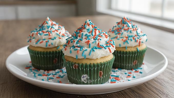 NCS Miami Game Day Teal, Orange & White Jimmies Edible Sprinkles – Cupcake, Cake & Cookie Decorations, 7 oz