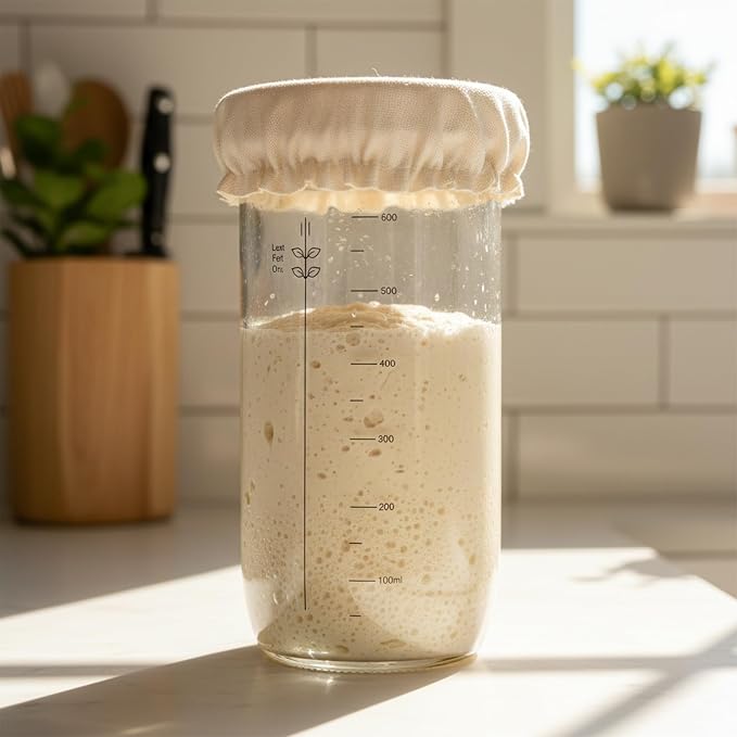 Complete Sourdough Starter Kit, Round Bread Proofing Basket Set, Premium Sourdough Bread Baking Supplies with 9 Inch Natural Rattan Banneton Basket, Liner & Bread Lame