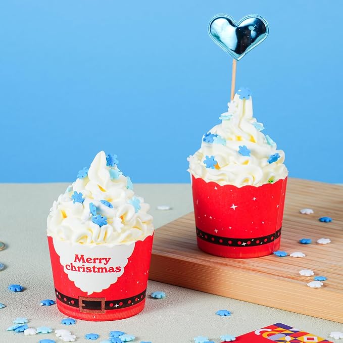 Snowflake Sprinkles - 7 oz Christmas Sprinkles - Blue & White confetti - Bulk Winter Sprinkle Mix for Decorating - Great for Baking Cookies, Cakes, Cupcakes, and Holiday Parties