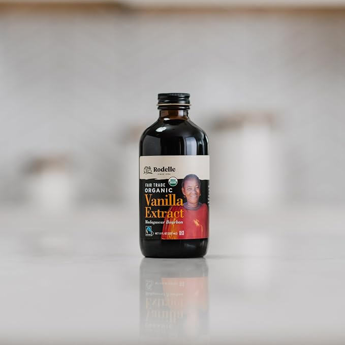 Rodelle Organic Fairtrade Madagascar Vanilla Extract, Made In USA, 8 Fl Oz.