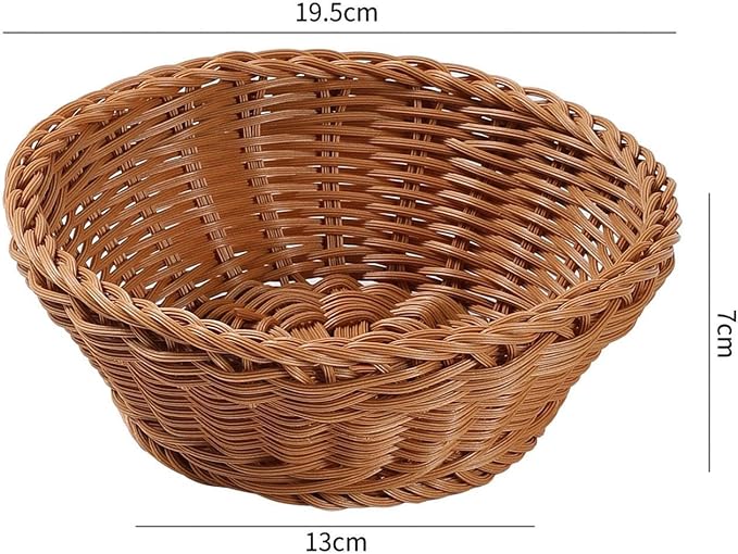 Handmade Synthetic Rattan Basket, Multifunctional and Original, Ideal for Snacks at Home, Weddings and Meals, M