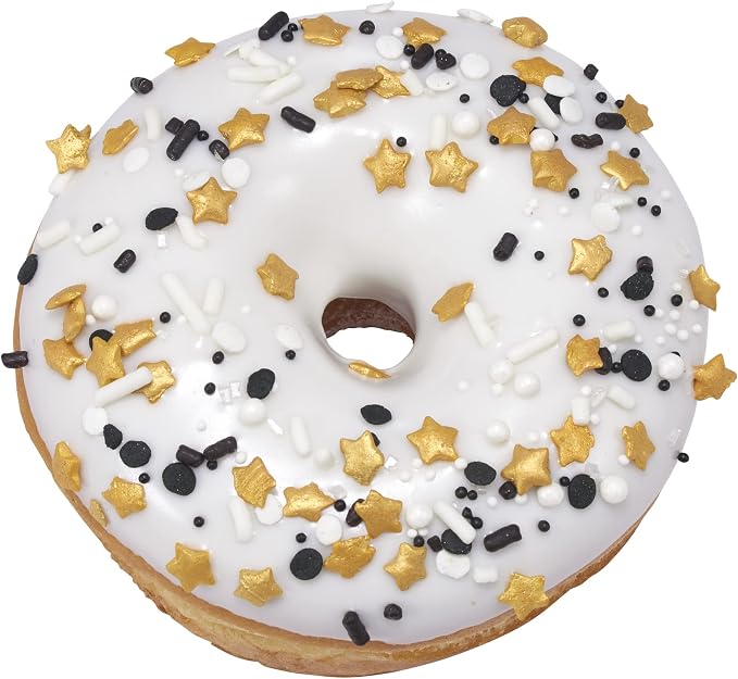 DecoPac Gold Stars Quins, Edible Cupcake Sprinkles, Sugar Cake Decorations - 18.5 ounce