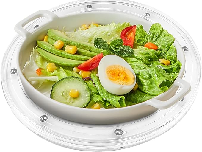 Jersvims 8 Inch Acrylic Turntable Platter, Transparent Turntable Organizer Round Rotating Plate for Kitchen Pantry Cabinet Desk Rack Spice Cake Cookie Decorating