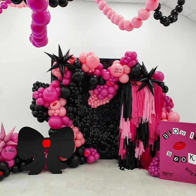 120pcs Hot Pink Balloon Arch Kit, 18 12 10 5 inch Hot Pink Latex Balloons Different Sizes Balloon Garland for Engagement Bridal Bachelorette Tropical Birthday Party Decorations