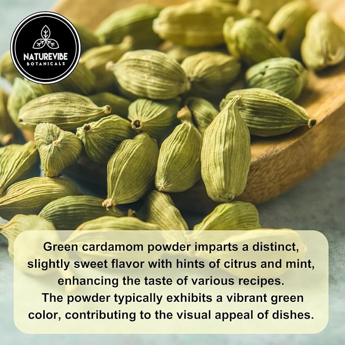 Naturevibe Botanicals Green Cardamom Ground (Elaichi Powder), 3.5 ounces | Non-GMO and Gluten Free | Helps Digestion | Indian Spice