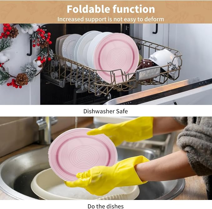 Banneton Bread Proofing Baskets,Silicone Sourdough Bread Baking Supplies, Bread Proofing Baskets for Sourdough, 9.3" Round & 10.2" Oval Collapsible Sourdough Baking Basket (Pink)