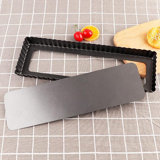 Rectangular Tart Pan 14 Inch Nonstick Quiche Pie Pan with Removable Bottom Tart Pan for Pies, Quiche Bakeware, Cheese Cakes, Desserts