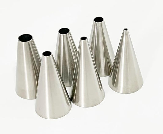 6pcs Round Icing Piping Tips, Standard Size Piping Nozzles Set, Stainless Steel Frosting Piping Kit, Cake Decorating Icing Tips Suitable for Standard Coupler