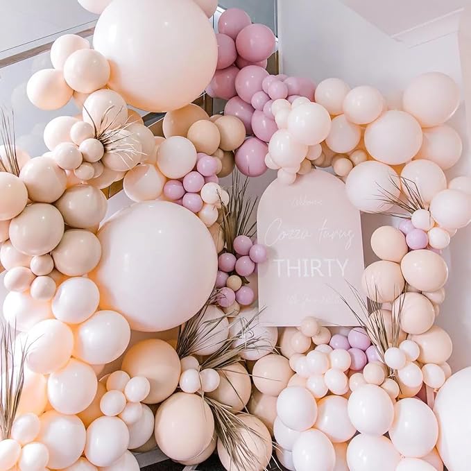 Voircoloria 105pcs Blush Balloons 12inch Party Latex Balloons for Boys Girls Birthday Baby Shower Gender Reveal Wedding Sunflower Party Decorations