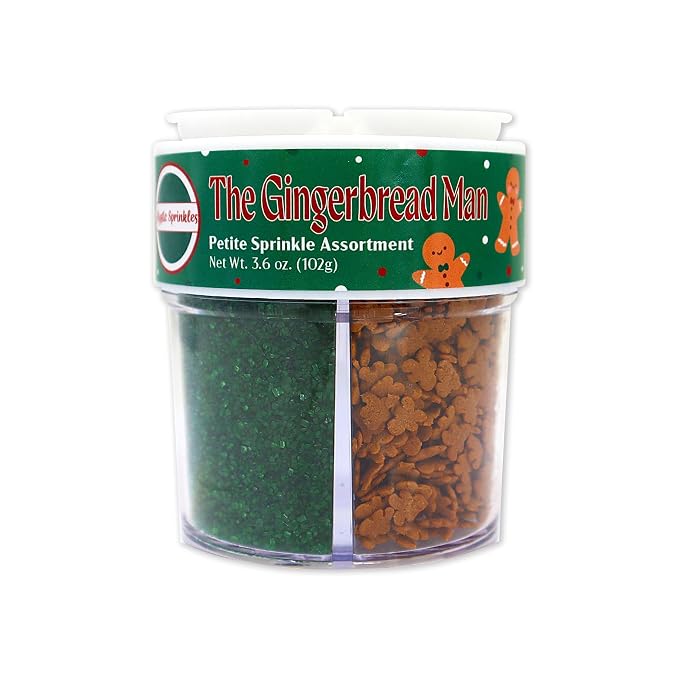 Mystic Sprinkles 4 Cell Sprinkle Assortments (The Gingerbread Man, Petite)