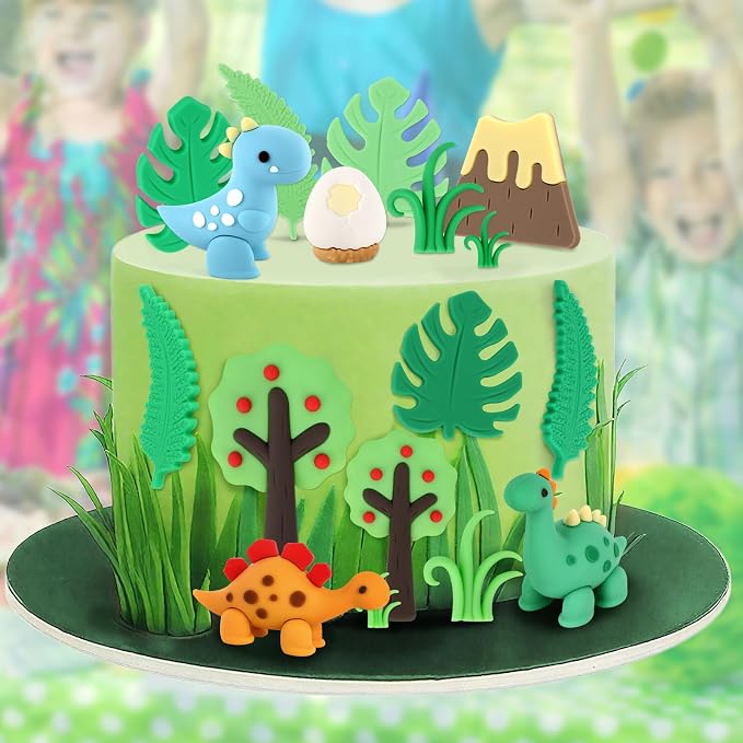 Dinosaur Cake Decorations 17PCS Dinosaur Cake Toppers for Dino Themed Party Decoration Birthday Party Decorations