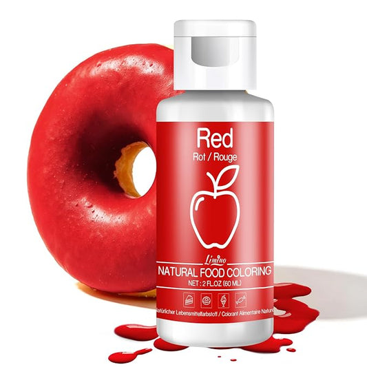 Natural Food Coloring - 2 fl.oz Plant-Based Liquid Food Coloring, Artificial Dye Free, All Nature Food Dye for Baking, Cake Decorating and Fondant, Organic Food Color for Icing, Frosting (Red)
