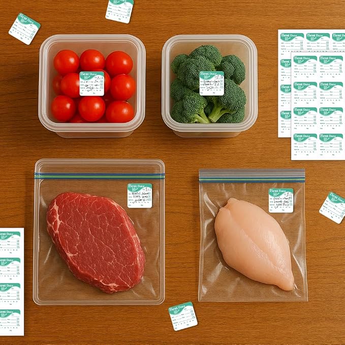 320 Pcs Date Label Stickers, Fresh Color Scheme Sticker Removable Food Labels Self-Adhesive Practical Stickers for Bottle Refrigerator Container