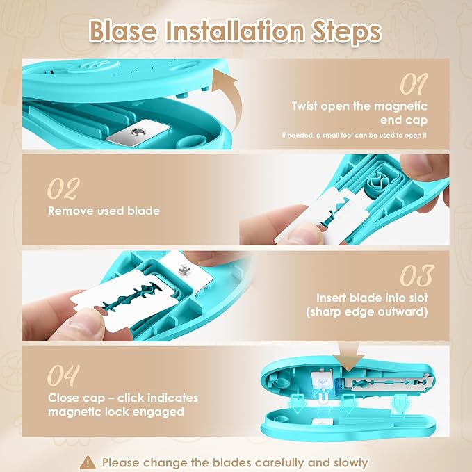 Bread Lame Sourdough Scoring Tool, Extractable & Magnetic Bread Scoring Tool, Scoring Knife for Bread Baking, Bread Razor for Homemade Bread, Sourdough Scorer Tool, Includes 5 Razor Blades-Turquoise