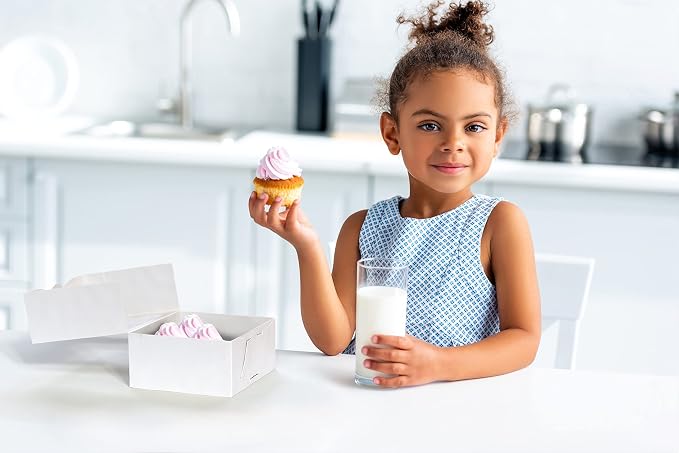 Leafiew 30 Pack 6x6x3 Bakery Boxes with Window – Small Cookie Boxes for Gift Giving – Treat Boxes for Small Cake, Pastry, Strawberries, Dessert, Candy, Charcuterie, Baked Goods and Food (White)