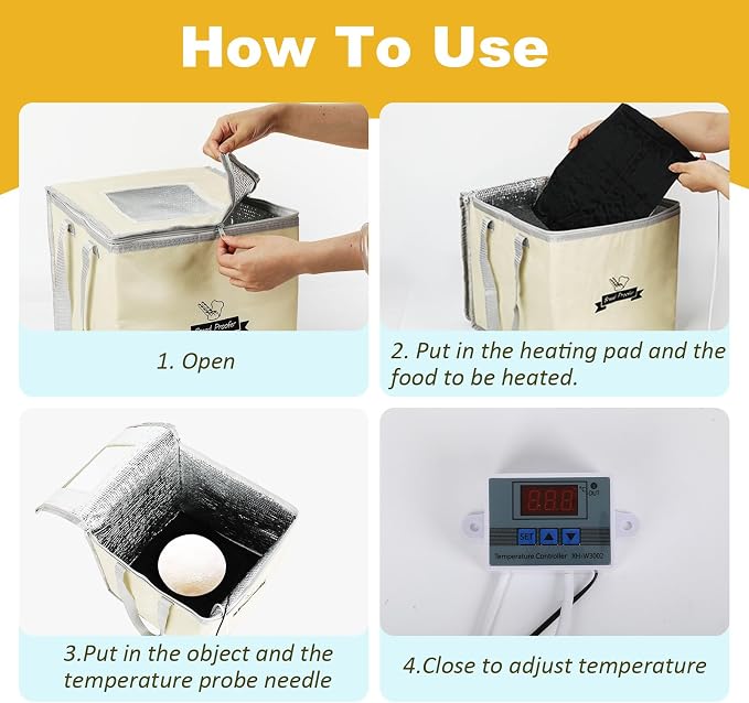 Bread Dough Proofing Box, Precision Temperature Control Bread Proofer Foldable Visible Dough Proofer Sourdough Starter Warmer Home for Pizza and Yoghurt Making