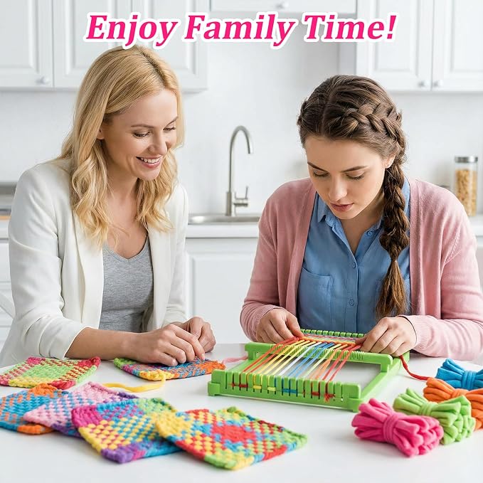 Kifmurase 1000 Pcs Refill Loops for 7 Inch Weaving Loom, 10 Colors Loom Loops for Potholder Making, Elastic Weaving Loop Craft Flexible Loom DIY Kit Craft Bands for Adults DIY Projects Gifts