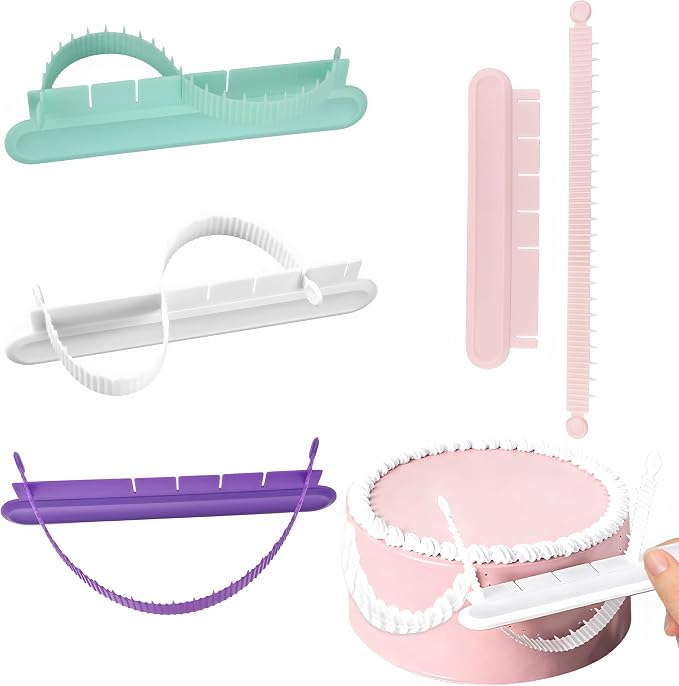 4PCS Cake Arch Guide Tool,Adjustable Fondant Cake Arc Ruler for Cake Baking | Decorative Marking Divider Aid,Pastry Decorating Supplies for Home Kitchen Bakeries Practical Swag Guide Gadgets Accessories