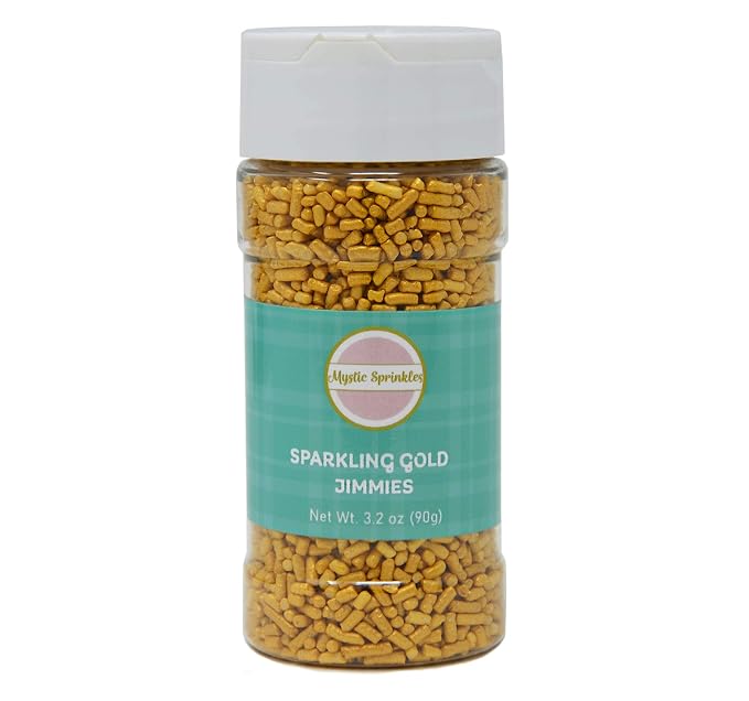 Mystic Sprinkles Sparkling Gold Jimmies 3.2oz Bottle