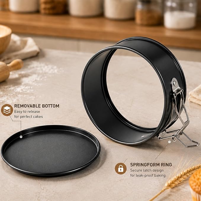 4 Inches Mini Springform Pan, 4-Pack Nonstick Cake Mold Set | Springform Cheesecake Pan, Nonstick Baking Molds for PCheesecakes and Quiches