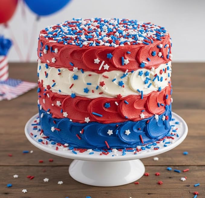 Sprinkles | Patriotic sprinkles | Red white and blue sprinkles | American decorations | Cookie sprinkles | July 4th | Manvscakes