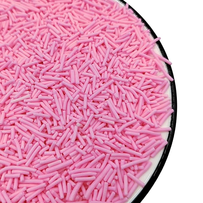 Jimmies Sprinkles, Edible Jimmy Sprinkles, Pink Crunchy Jimmies Mix for Cake Decorating, Edible Cookie Cupcake Decorations for Valentines Baking and Holiday Party Treats