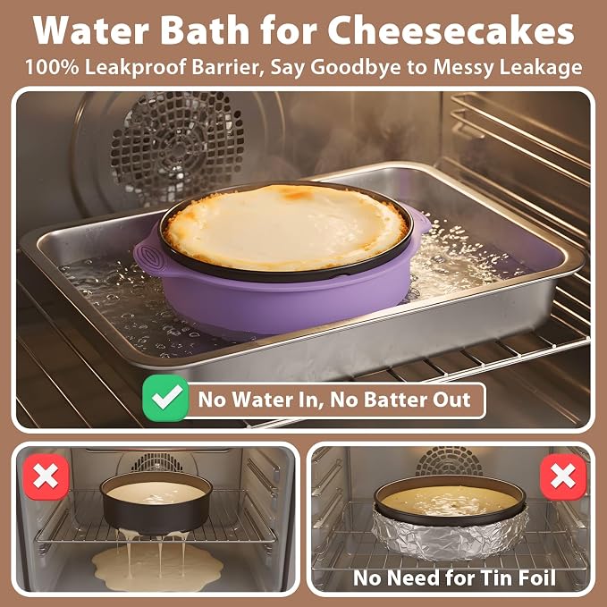 Springform Pan 9 Inch Nonstick Cheesecake Pan with Protector, Leakproof Spring Form Pan for Cheesecake, Round Cheese Cake Pans for Baking, 9 Inch Springform Cake Pan with 50Pcs Parchment Paper