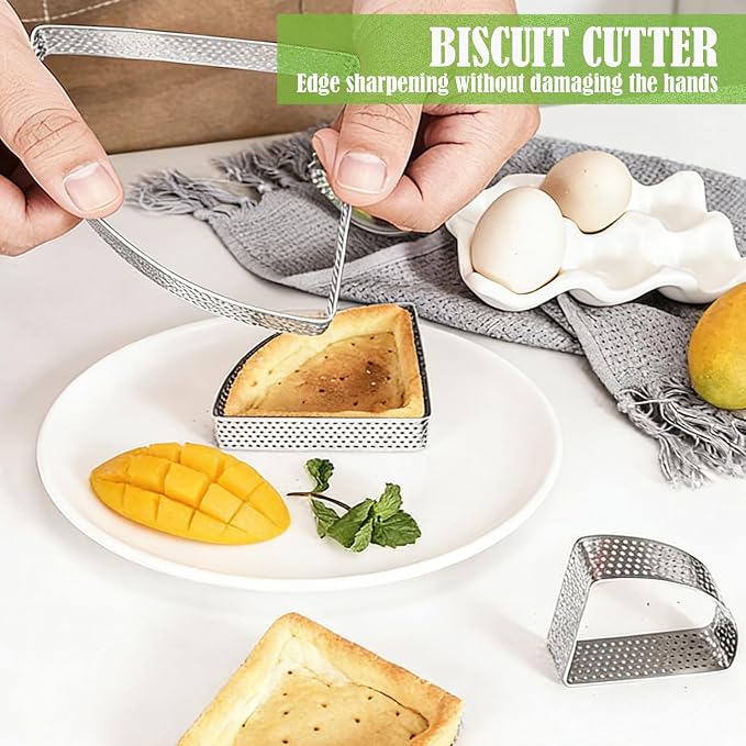 Scone Cutter Triangle Cookie Cutter Set (2.7, 3.1, 3.5 Inch) – Duty Stainless Steel Geometric Frame - Shaped Large Biscuit Cutter Set, Perfect for Even Scones, Pastries, Desserts & Triangle Cookies