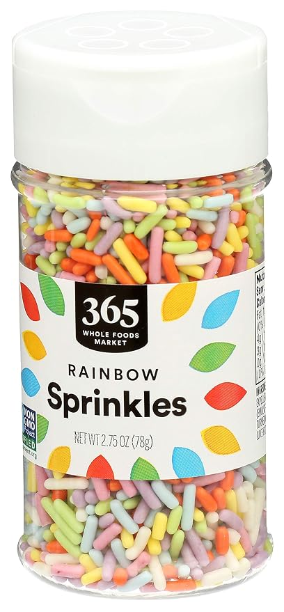 365 by Whole Foods Market, Rainbow Sprinkles, 2.75 Ounce, vegan (Pack of 2)