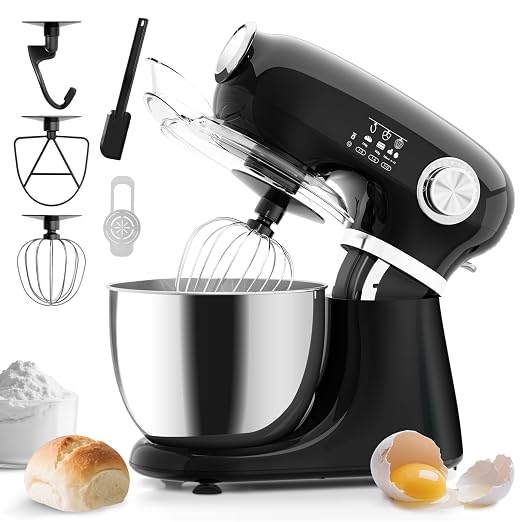 Electactic Stand Mixer With 12 Speed,5.3 Quart Electric Mixer With Tilt Head, Kitchen Mixer for Daily Use with Egg Whisk,Dough Hook,Flat Beater