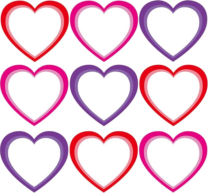 Vuzvuv 48Pcs 6In Blank Heart Paper Cutouts with 100Pcs Glue Points for Wall Bulletin Board Decorations, Heart Cut Out for Classroom, DIY Crafts & Party Banners