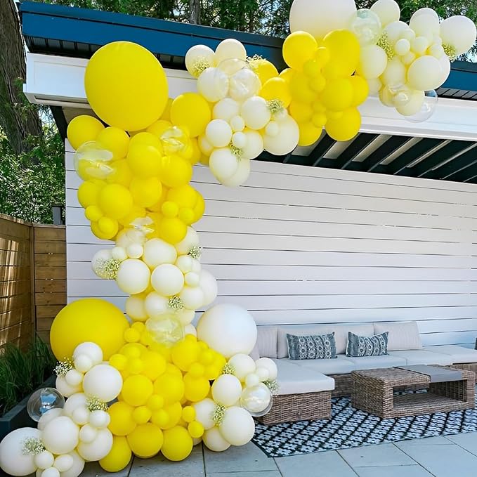 Voircoloria 110pcs Yellow Balloons 12inch Yellow Latex Party Balloons for Graduation, Wedding, Birthday, Gender Reveal, Baby Shower, Anniversary, Sunflower and Honeybee Theme Party Decorations