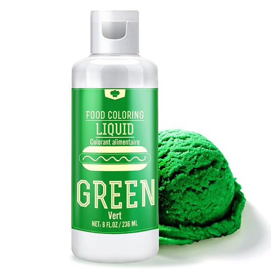 Food Coloring - 240ml Liquid Vivid Food Coloring for Baking, Cake Decorating, Icing, Cookie, Fondant and Macaron - Tasteless Concentrated Food Color Dye for DIY Soap Making and Crafts (Green)