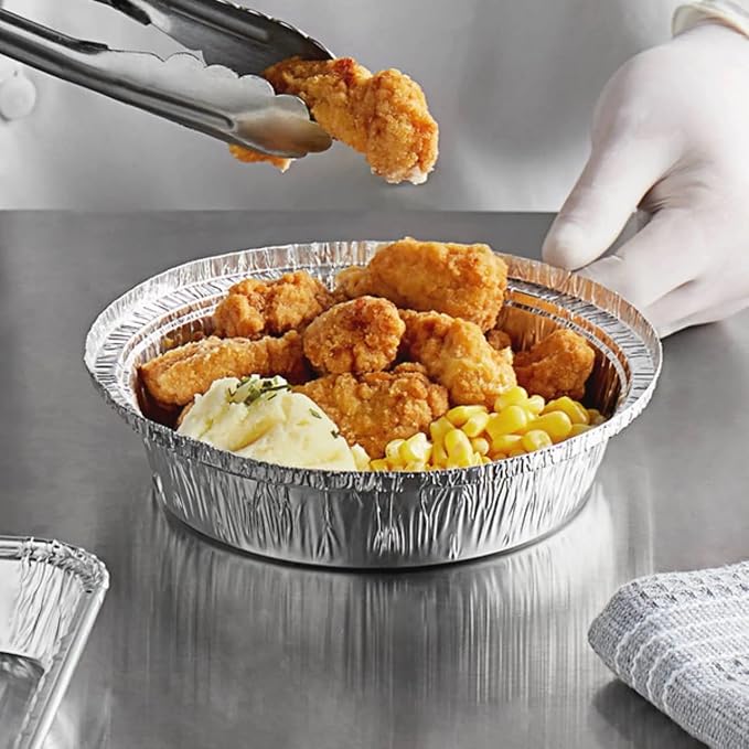 8-Inch Extra Deep Durable Round Aluminum Disposable Cake Pan/Dutch Oven Liner Pans/Foil Pans for Baking, Freezing, and Storage (500 Count)